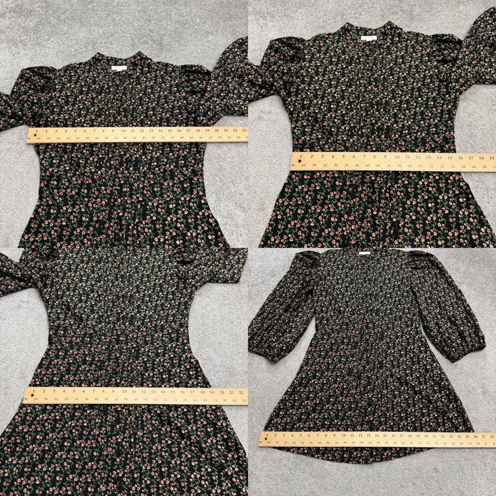 Topshop Topshop Dress Womens Mini Puff Sleeve High Neck Black Floral 8 Size M / US 6-8 / IT 42-44 - 9 Thumbnail