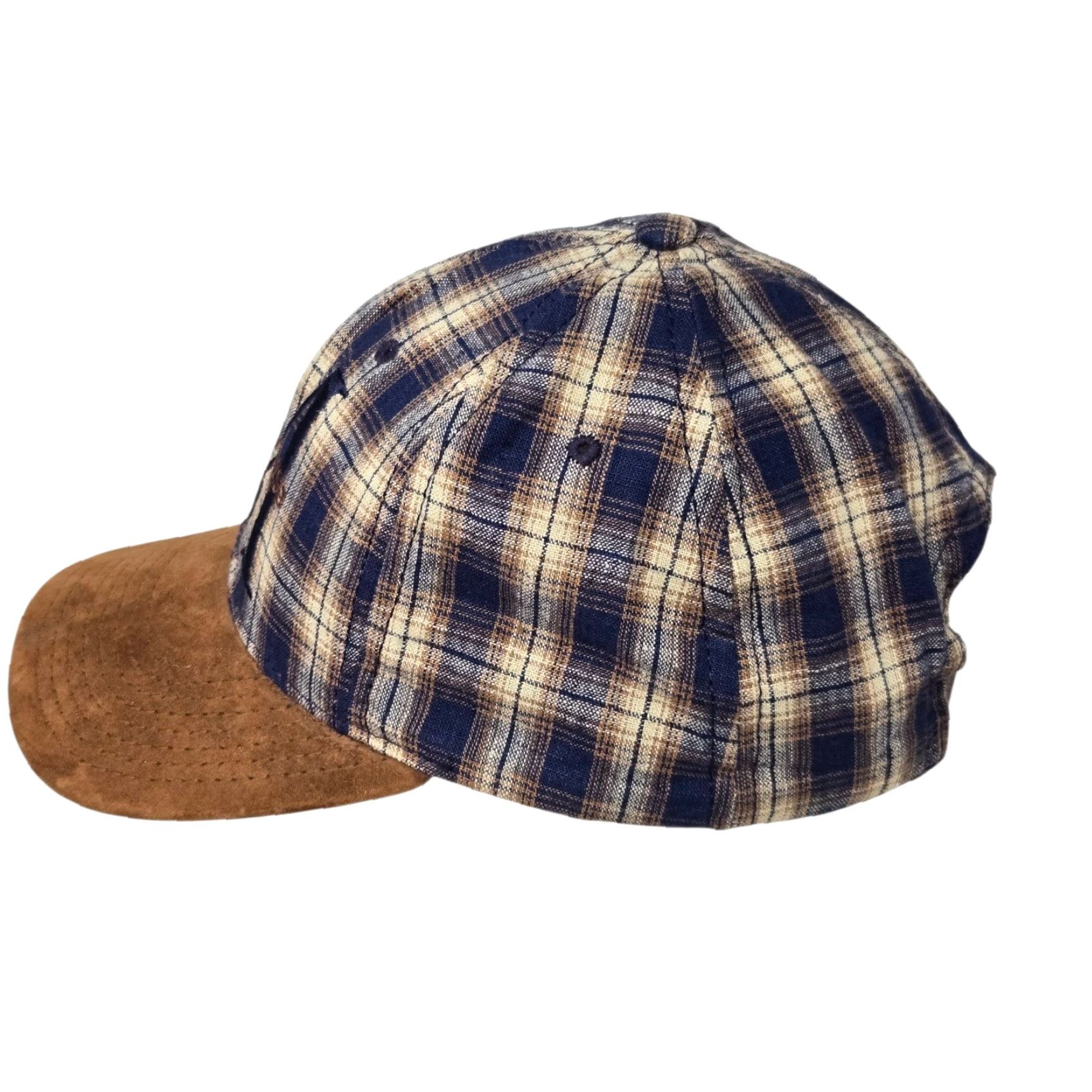 Disney VINTAGE Disney Mickey Mouse Hat Plaid Strapback Cap Baseball 90s Tan OSFA Unisex Adults Mens Womens Size ONE SIZE - 3 Thumbnail