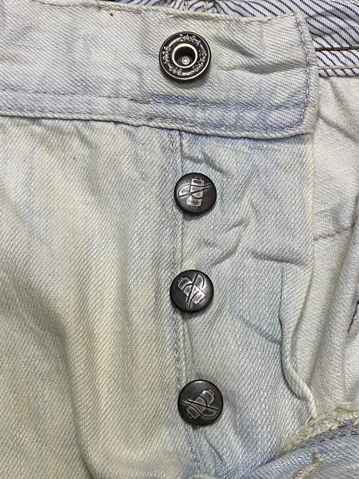 Rhude × Zara Vintage Zara Faded Wash Distressed Loose Jeans Size US 34 / EU 50 - 9 Thumbnail
