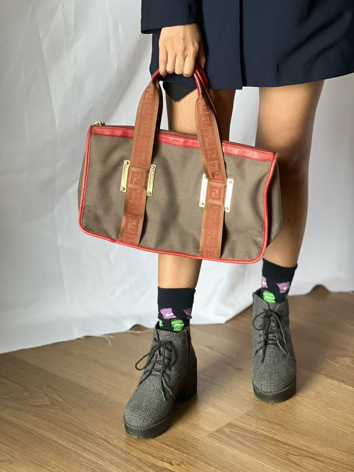 Fendi Fendi Zucca Canvas Tote – Red Trim Edition Size ONE SIZE - 22 Thumbnail