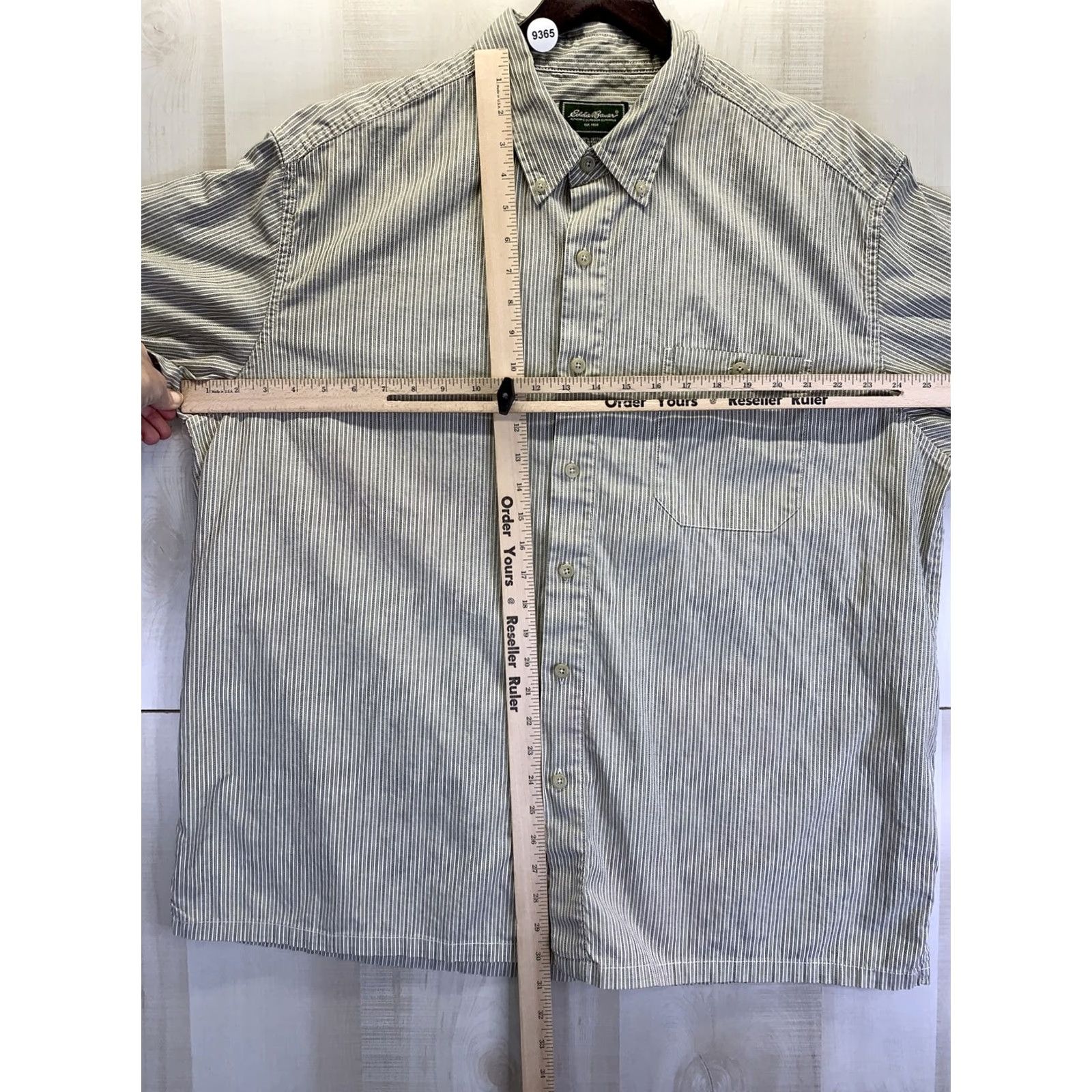 Eddie Bauer VINTAGE Eddie Bauer Cotton Green Tan Pinstripe Short Sleeve Shirt Mens XL-9365 Size US XL / EU 56 / 4 - 2 Thumbnail