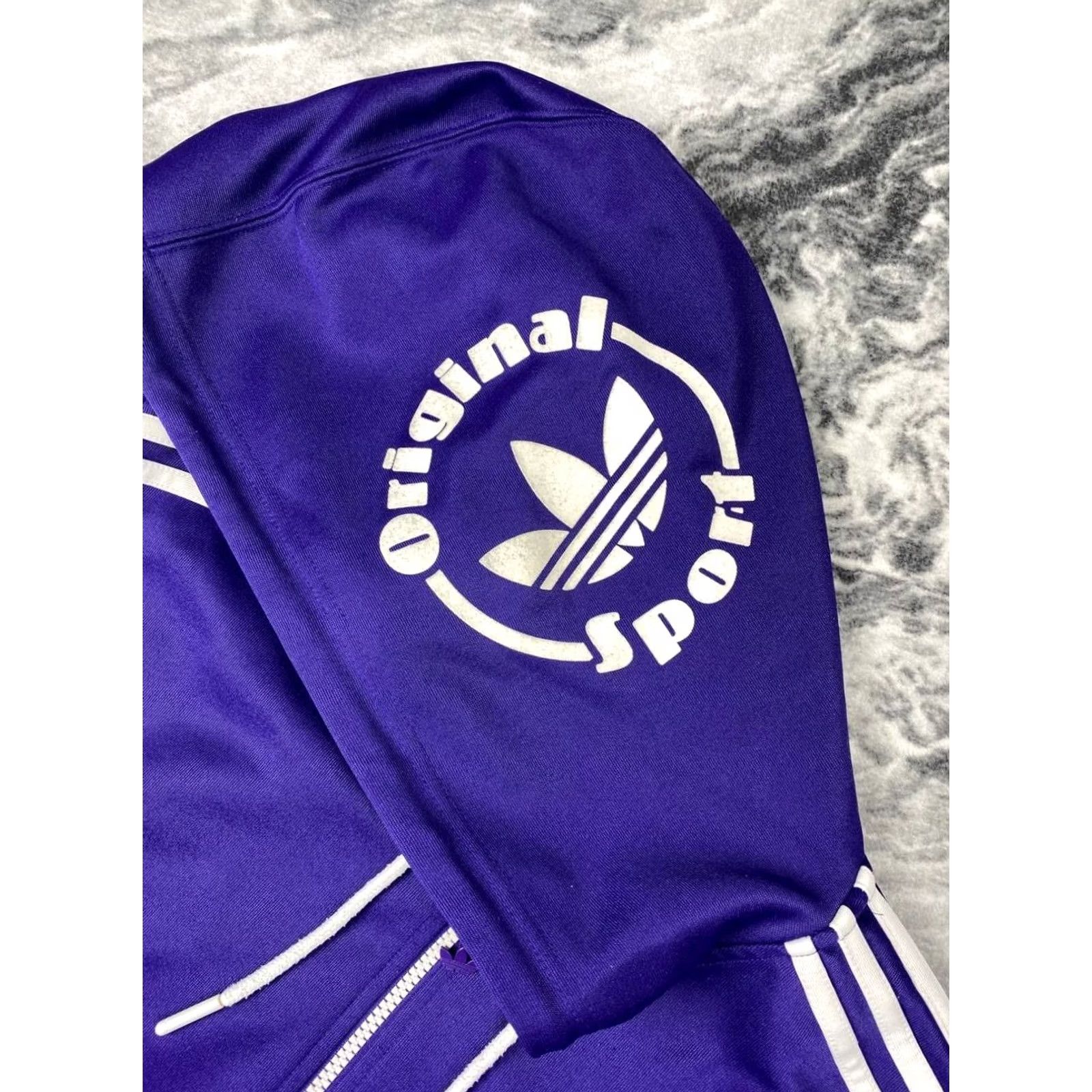 Adidas VINTAGE adidas Track Jacket Firebird Hooded Men XL Purple Adidas Originals Jacket Track Hoodie = 2 hooks? Size US XL / EU 56 / 4 - 3 Thumbnail