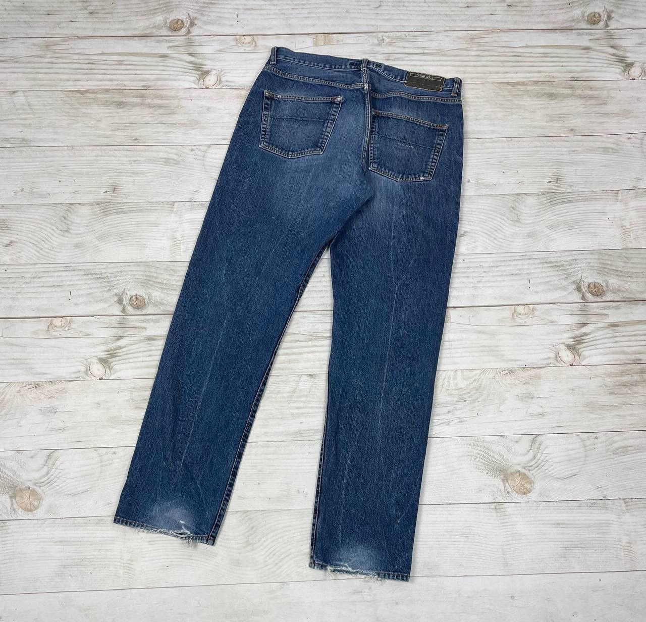 image of Massimo Osti x Stone Island Vintage Stone Island Denim Jeans Logo 90's Men Size 36 in Blue