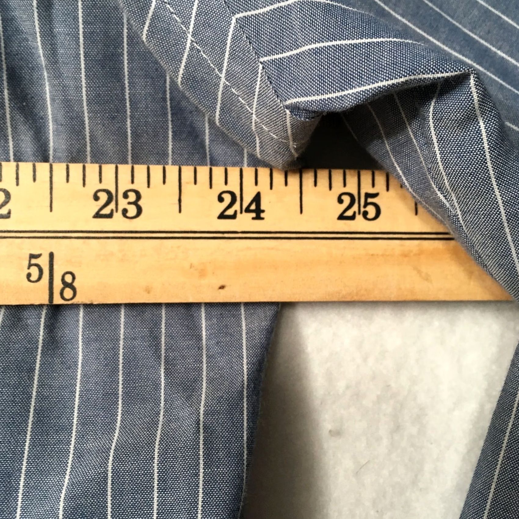 Stafford Stafford Dress Shirt Men Blue Striped Long Sleeve Button 17.5 34-35 Travel Size 46R - 6 Thumbnail