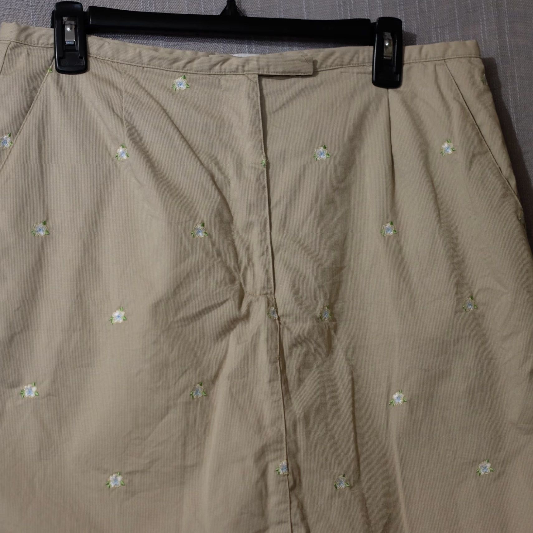 Vintage Liz Golf Embroidered Floral Skirt Skort Beige Women's Size 12 Size 34" / US 12 / IT 48 - 2 Thumbnail