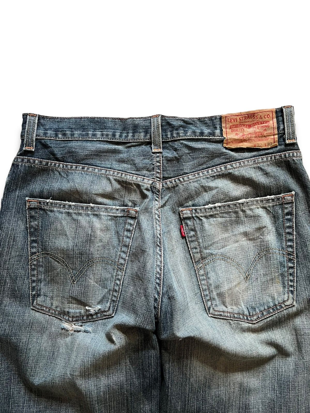 Levi's Vintage 80s Levis 569 Blue Wash Distressed Baggy Jeans 34x30 Size US 34 / EU 50 - 7 Thumbnail