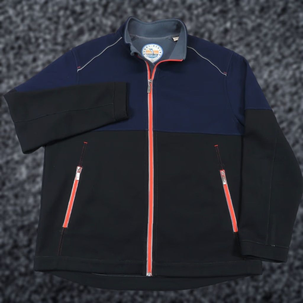 Tommy Bahama VINTAGE Tommy Bahama Sweater Mens XL Black Navy Paradise Tech Full Zip Fleece Jacket Size US XL / EU 56 / 4 - 1 Thumbnail