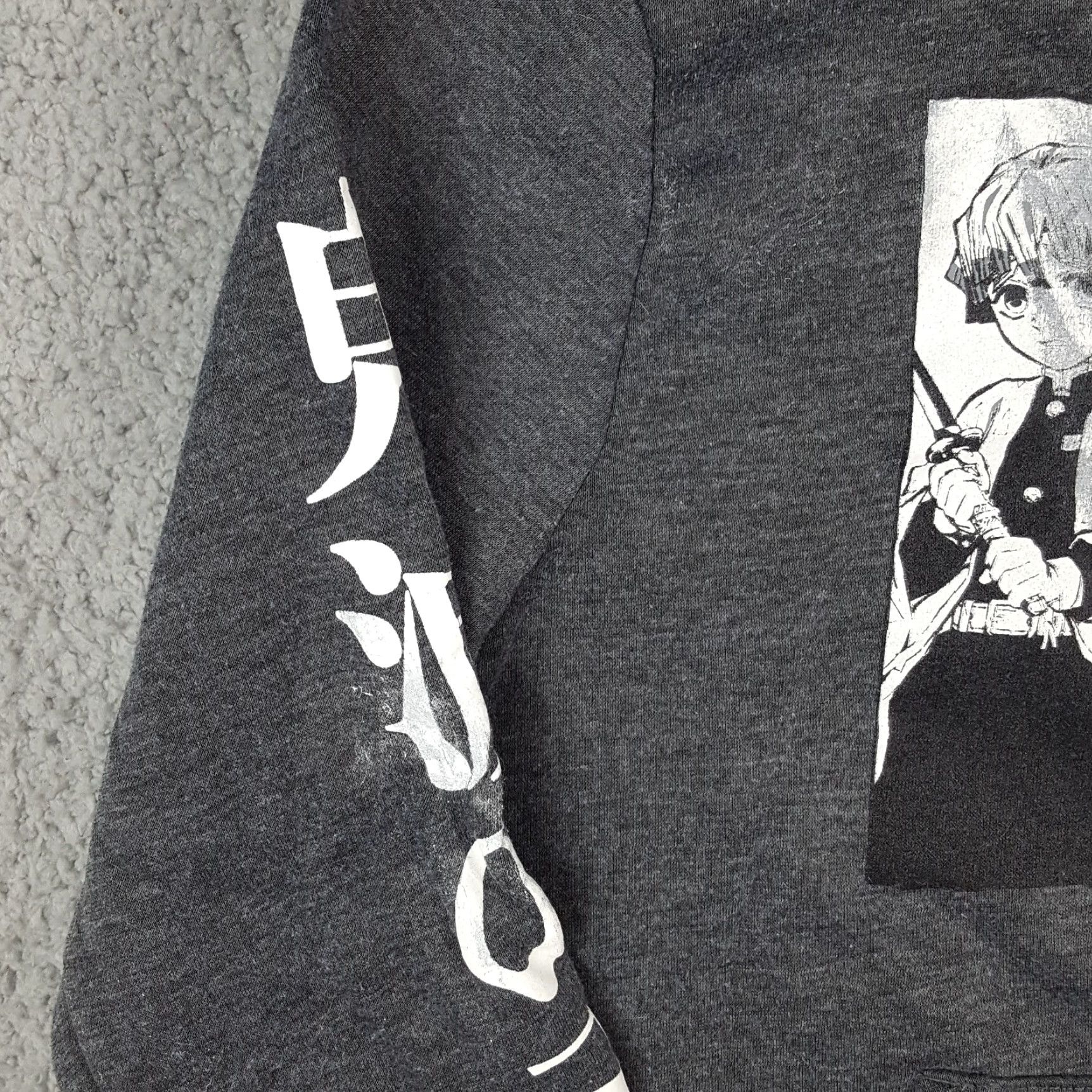 Vintage VINTAGE Demon Slayer Anime Hoodie Pullover Sweatshirt Men's Medium Gray Retro 90s Graphic Print Hooded Distressed Size US M / EU 48-50 / 2 - 4 Thumbnail