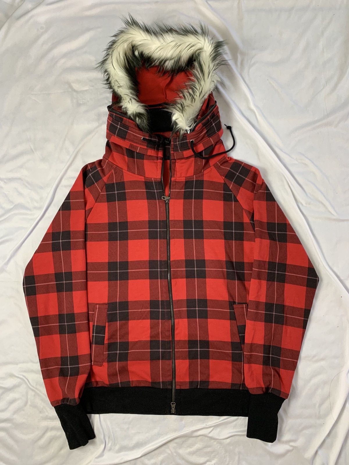 GOSTAR DE FUGA Fur hoodie tartan jungle strom punk grunge Size US L / EU 52-54 / 3 - 1 Thumbnail