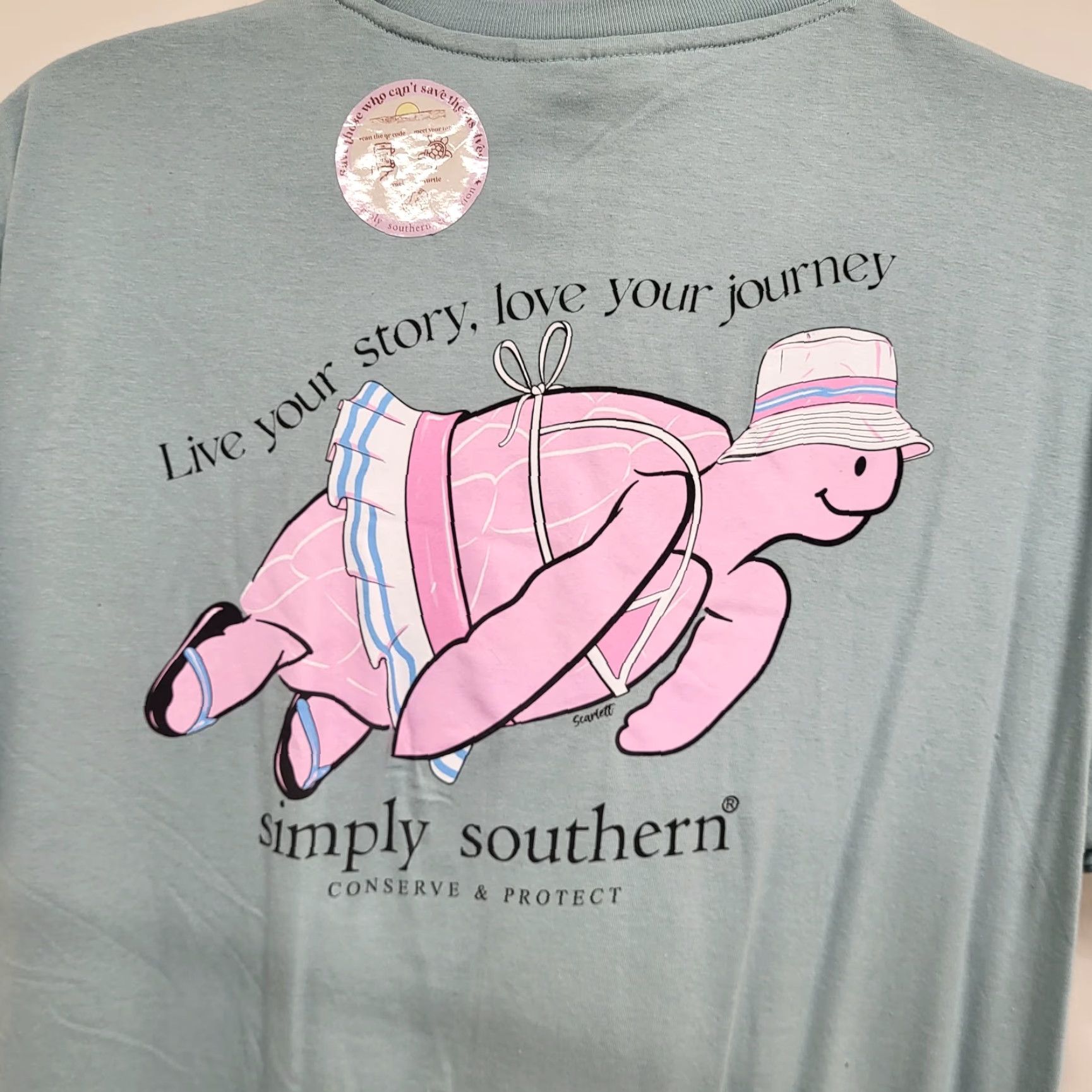 Vintage Simply Southern T-Shirt Woman’s Size XXL Green Live Your Story Love Your Journey Turtle Crew Neck Short Sleeve Adult Womens Regular Shirt Size XXL / US 16-18 / IT 52-54 - 2 Thumbnail