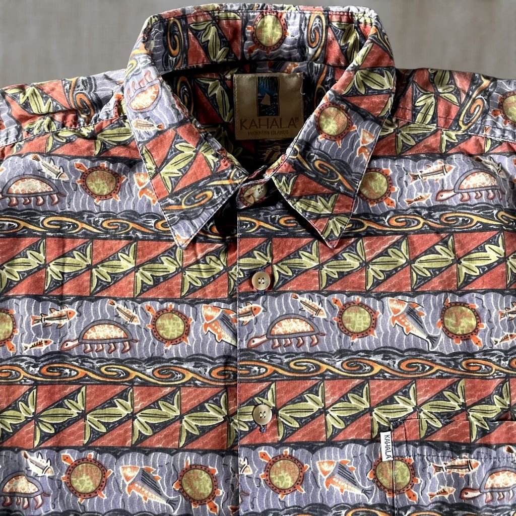 ALOHAS Kahala Shirt Mens XL Hawaiian tropical Aloha Turtle Print Button Front Casual Shirt Size US XL / EU 56 / 4 - 1 Thumbnail