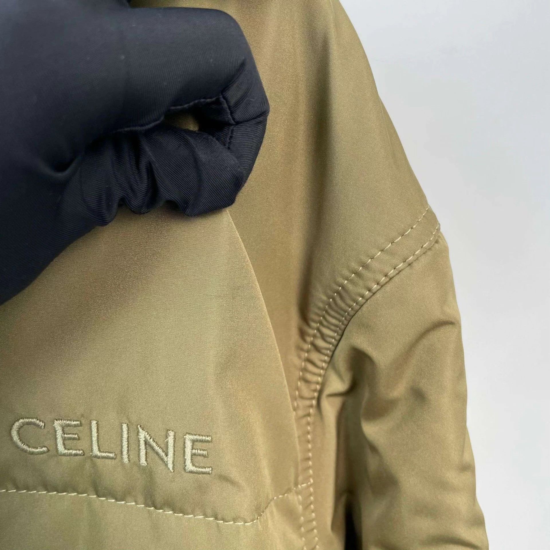 Celine Celine FW Khaki Suede Colorblock Olive Green Puffer Jacket Size US XXS / EU 40 - 3 Thumbnail