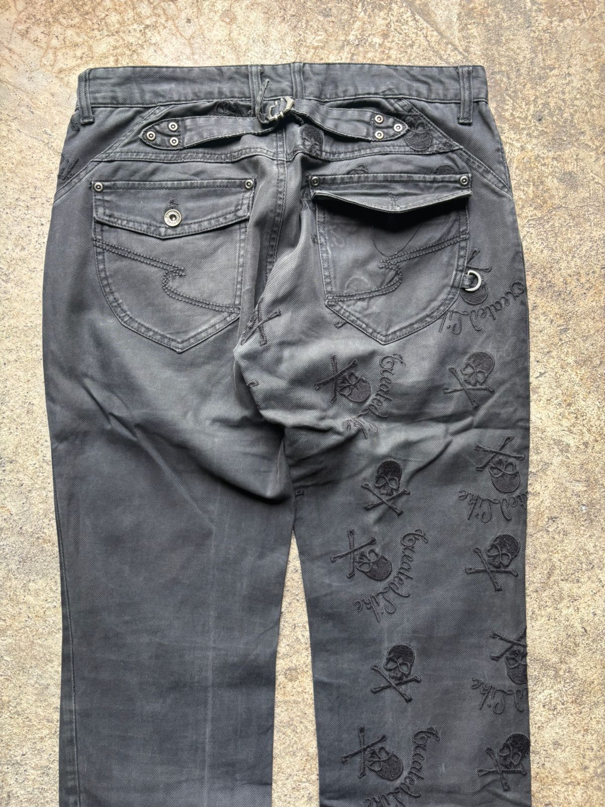 Japanese Brand 2000s Semantic Design Japan Skull Poem SeditionariesPants Size US 30 / EU 46 - 3 Thumbnail