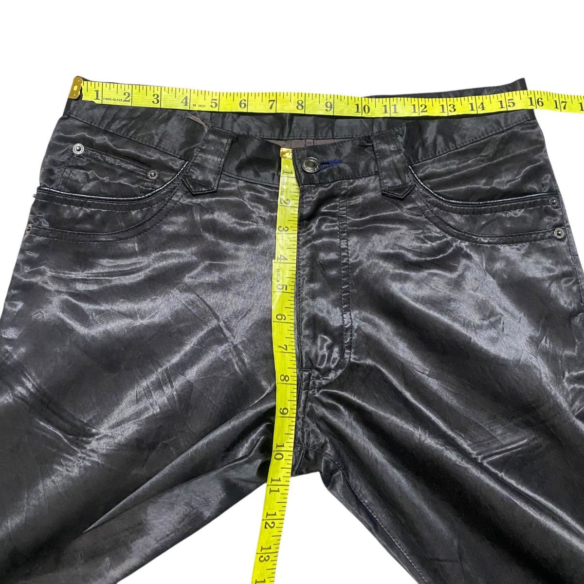 Japanese Brand M.F EDITORIAL Black Snakeskin Wide Leg Pant Size US 31 - 18 Thumbnail