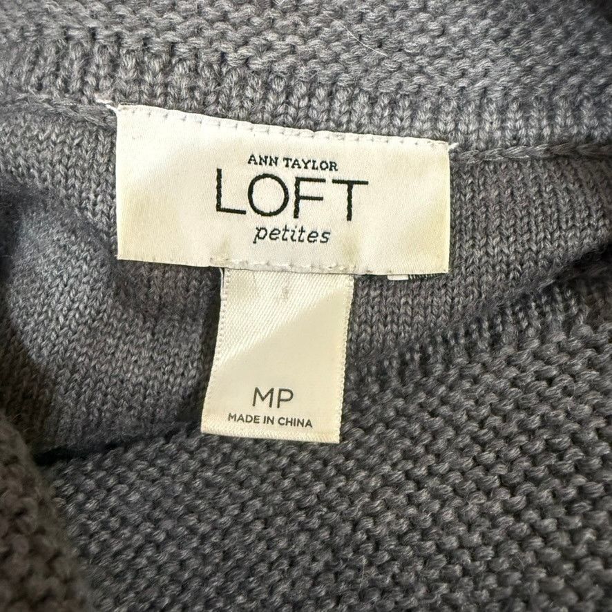 Loft Ann Taylor LOFT Gray Sweater Dress Medium Short Sleeve Size M / US 6-8 / IT 42-44 - 5 Thumbnail