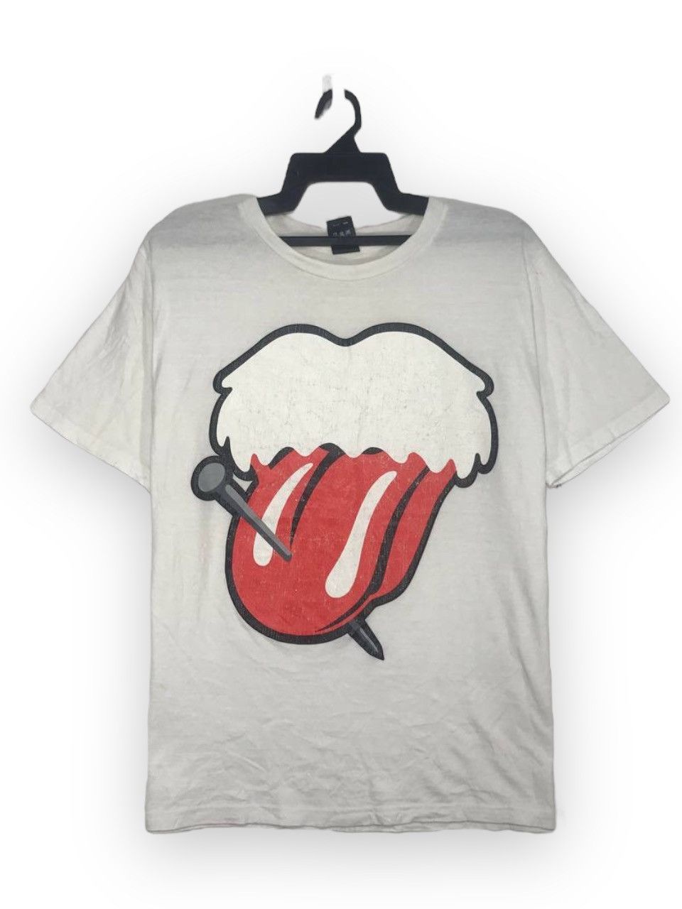 image of Band Tees x Number N Ine Collaboration With The Rolling Stones in White, Men's (Size Large)