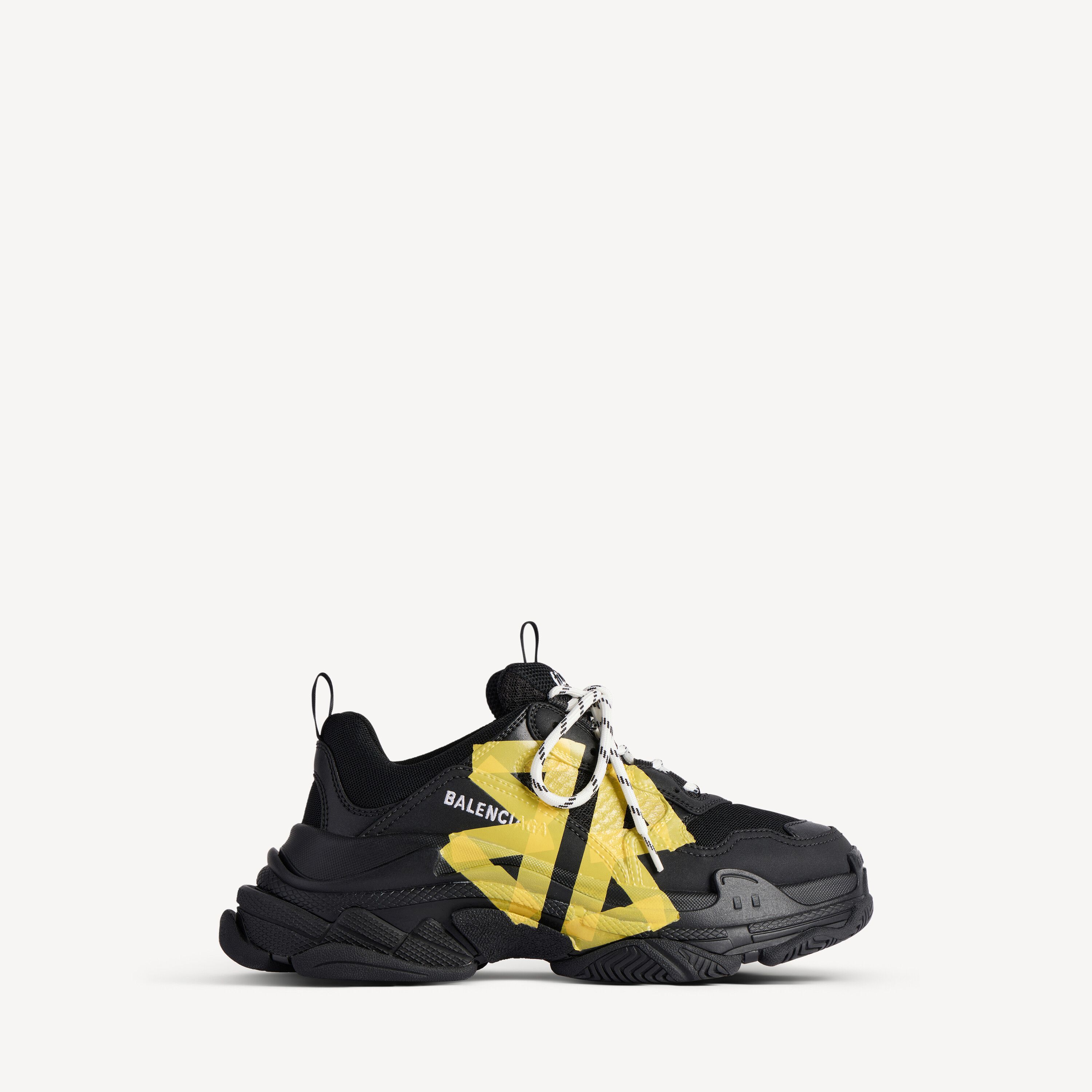 Balenciaga os11x0126 Triple S Tape Type Sneakers in Black Size US 12 / EU 45 - 1 Thumbnail