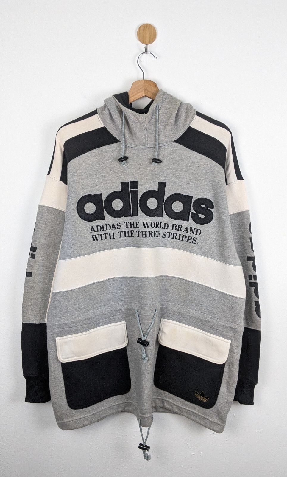 Adidas Vintage Adidas Trefoil Logo Sweater Hoodie Rap Hiphop Size US L / EU 52-54 / 3 - 1 Thumbnail