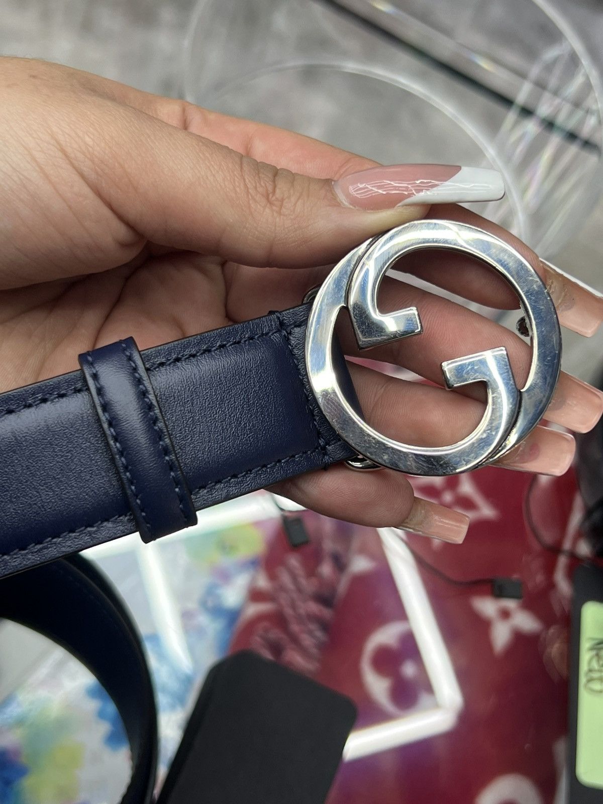 Gucci Gucci Blue Belt Size 38 - 4 Thumbnail