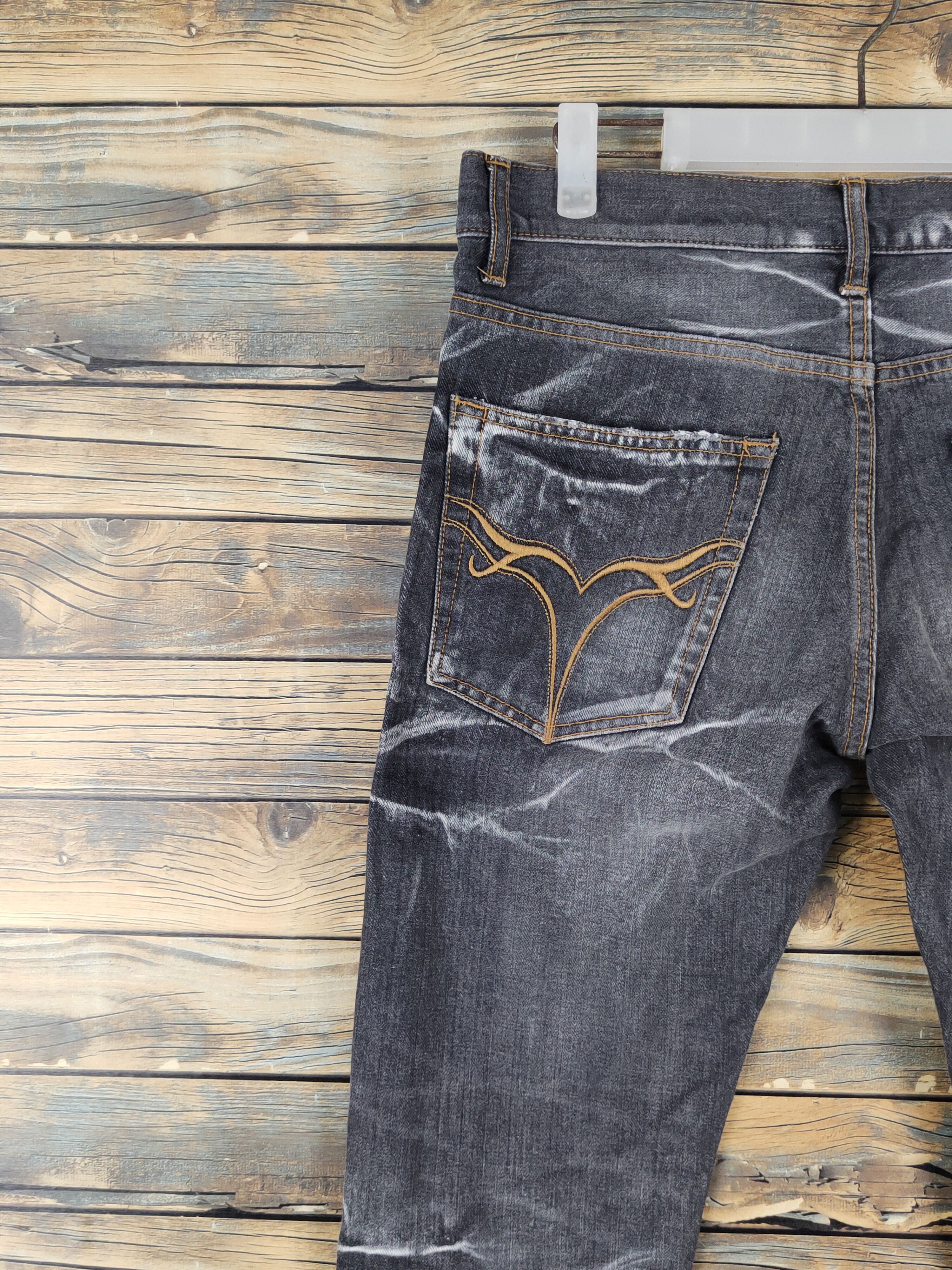 JACKROSE Jack Rose Black faded Distressed Ripped Jeans #W1414 Size US 30 / EU 46 - 10 Thumbnail