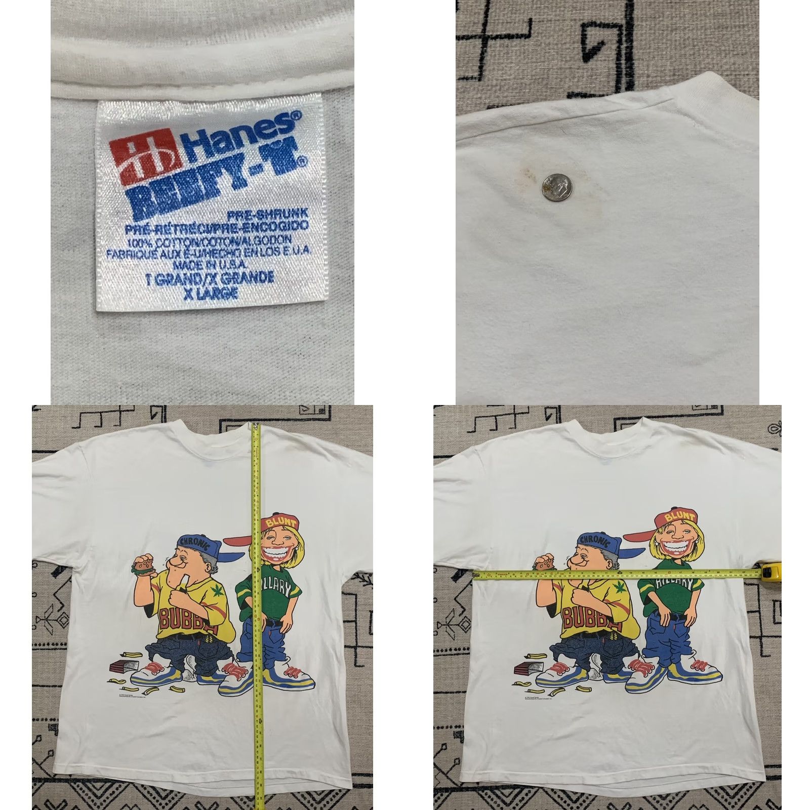 Vintage VINTAGE Coast Trends Shirt XL White Clinton Hillary Bill Trump Epstein 90s Politics Marijuana Crew Neck Short Sleeve T-Shirt Men Regular Double-Sided Size US XL / EU 56 / 4 - 8 Thumbnail