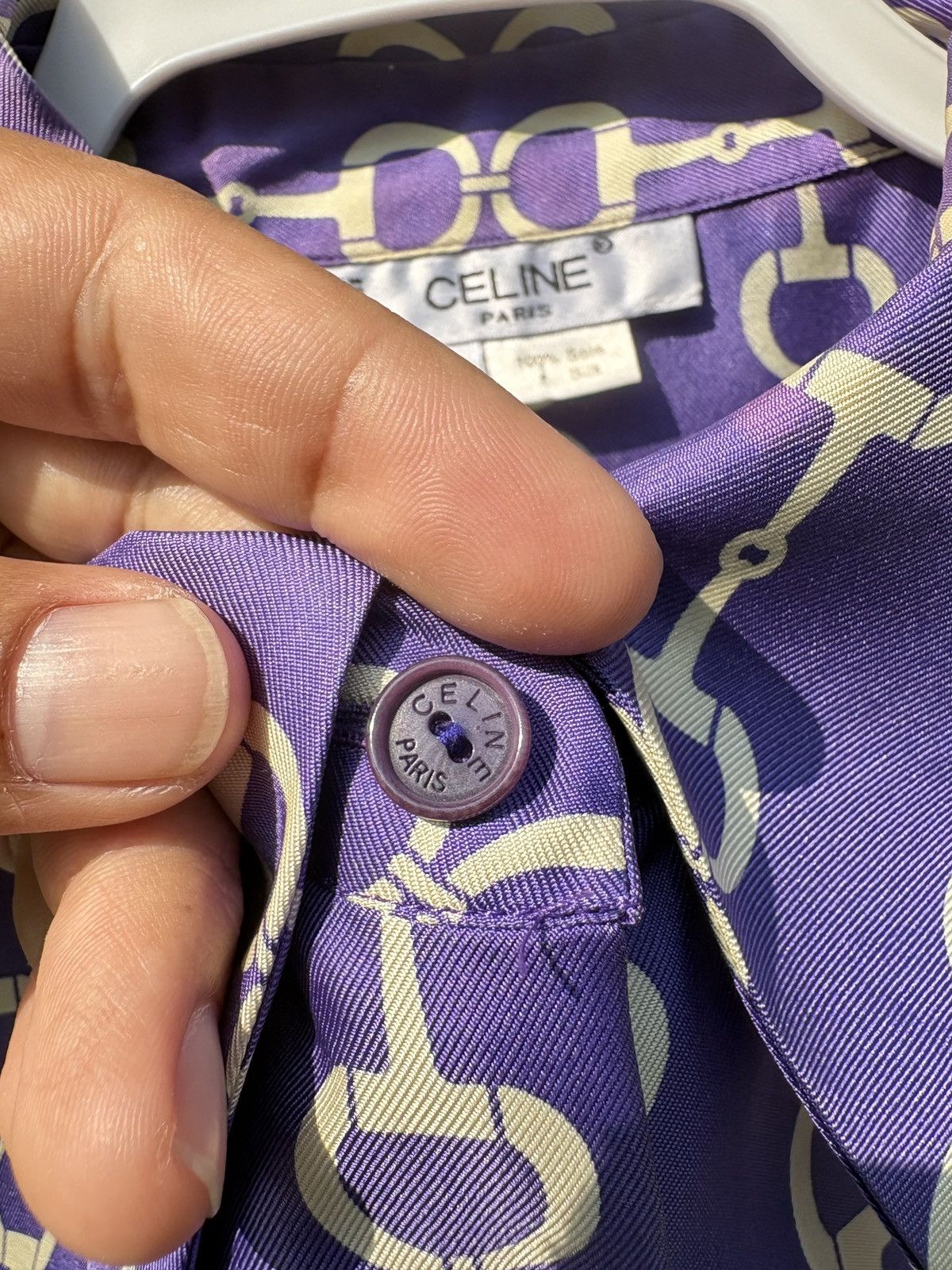 Celine Celine horsebit purple silk shirt Size M / US 6-8 / IT 42-44 - 12 Thumbnail