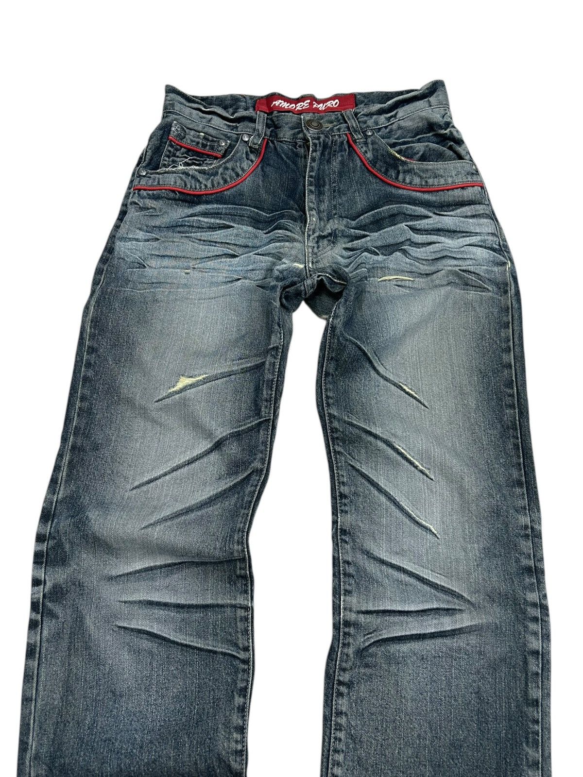 If Six Was Nine American Amore Puro Japan Jean Whisker Light Washed Size US 31 - 3 Thumbnail