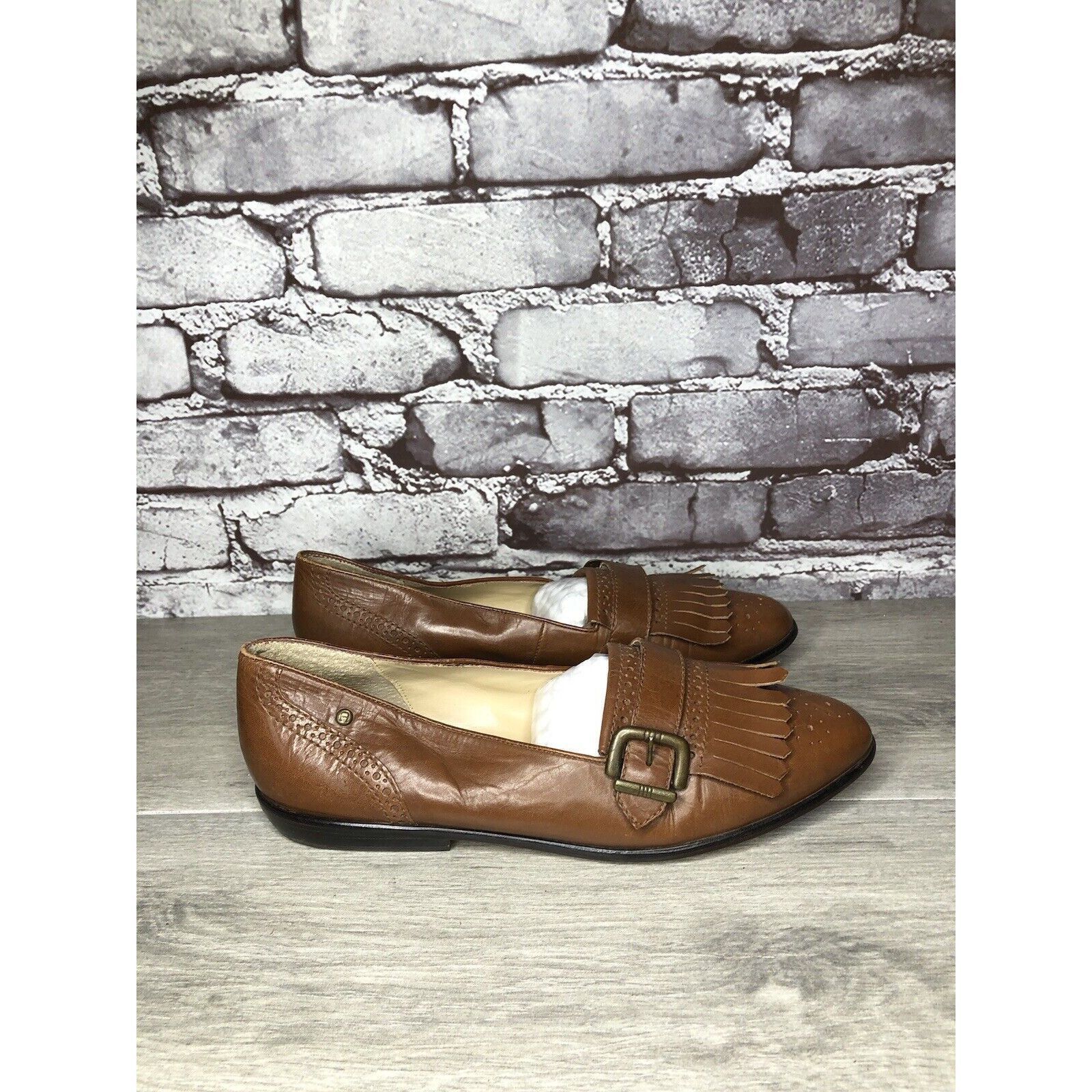 Etienne Aigner Etienne Aigner VTG Brown Leather Kiltie Monk Strap Loafers W Size US 9 / IT 39 - 3 Thumbnail