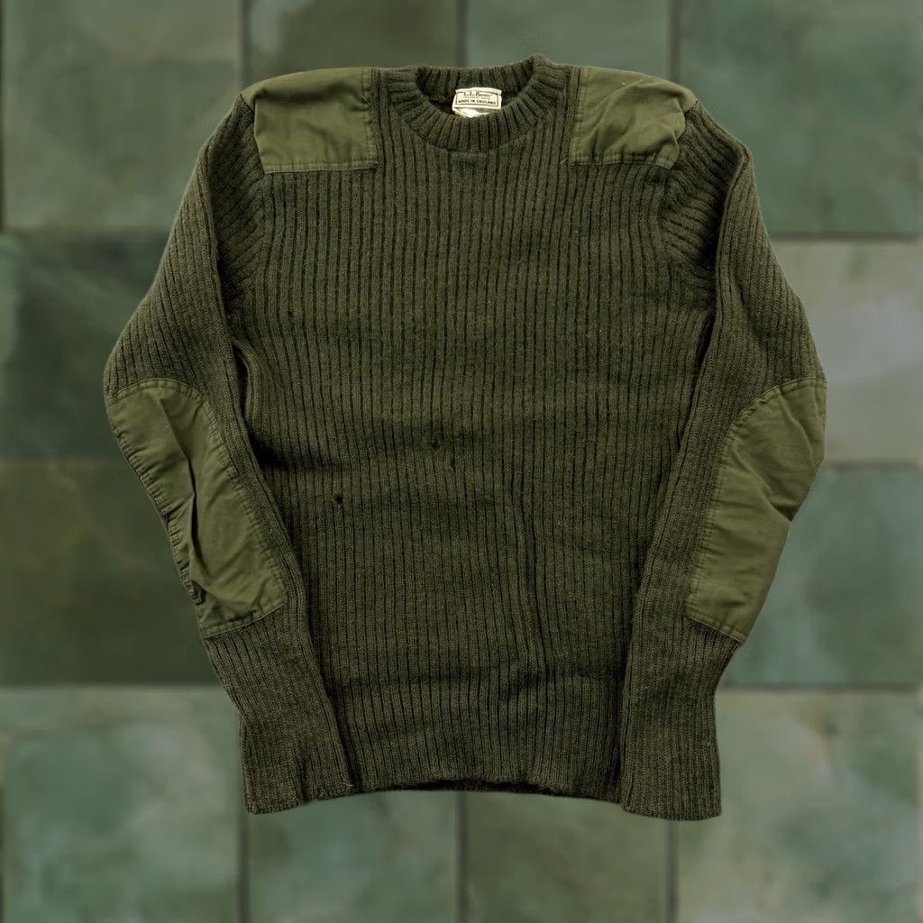 Vintage VINTAGE L.L. Bean Sweater Mens XL Green Pullover Sweatshirt Knit Wool Crew Neck Army 90s Size US XL / EU 56 / 4 - 1 Thumbnail