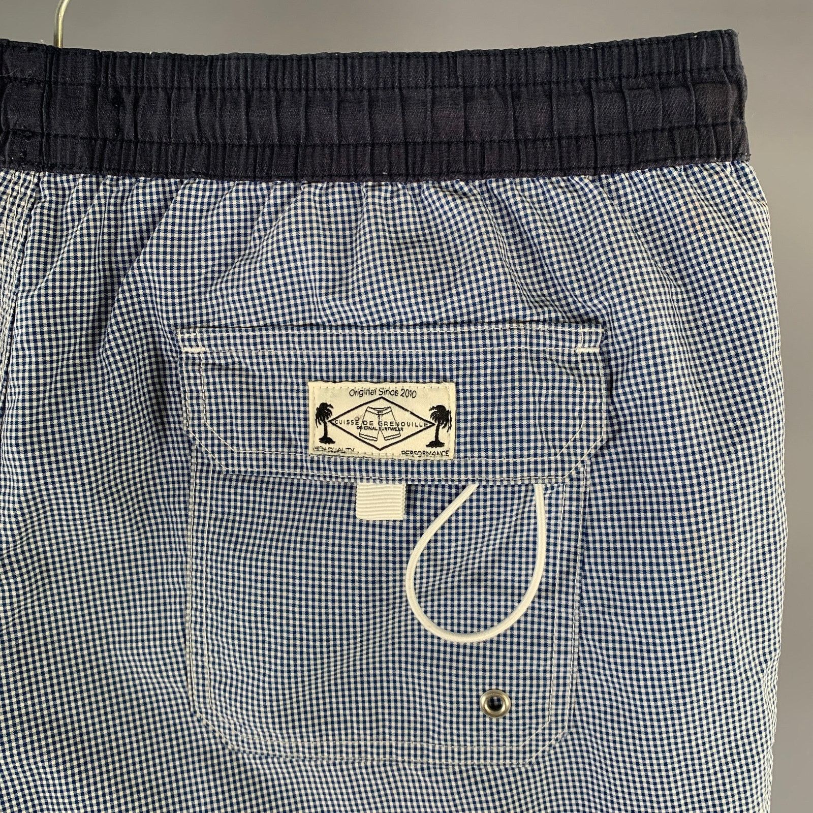 Cuisse de Grenouille CUISSE DE GRENOUILLE M Navy White Blue Checkered Swim Trunks Size US 34 / EU 50 - 3 Thumbnail