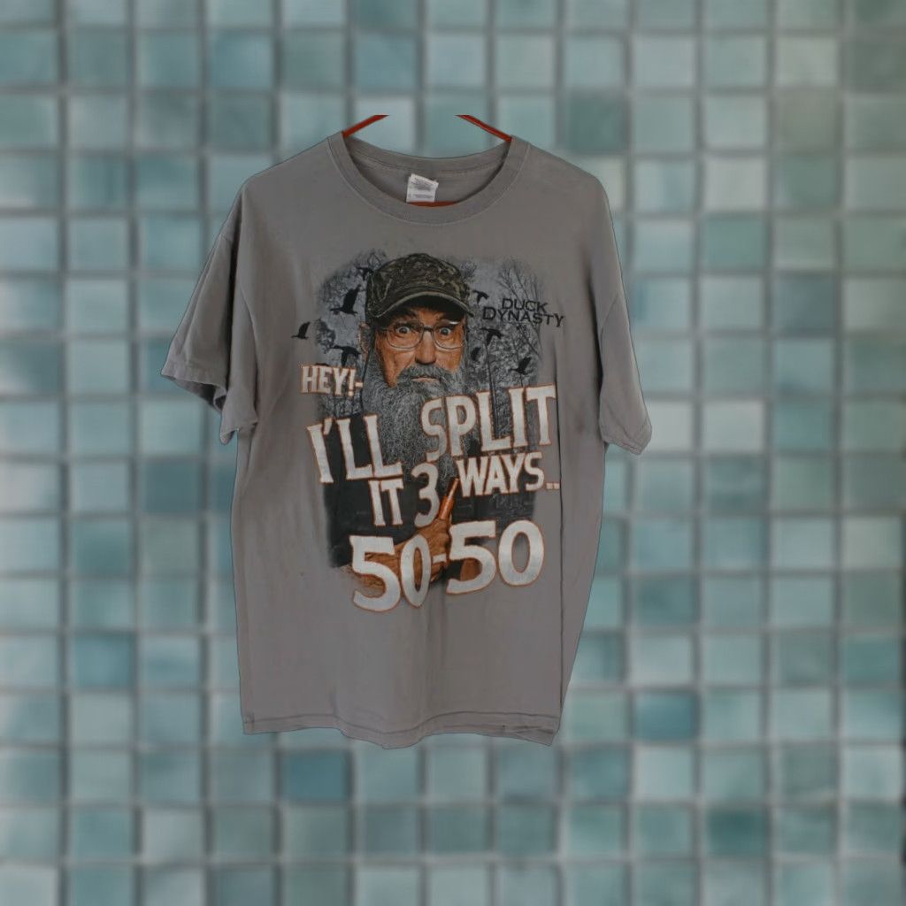 Vintage Duck Dynasty Shirt L Gray Graphic Print Hey I'll Split It 50-50 Casual Size US L / EU 52-54 / 3 - 1 Thumbnail