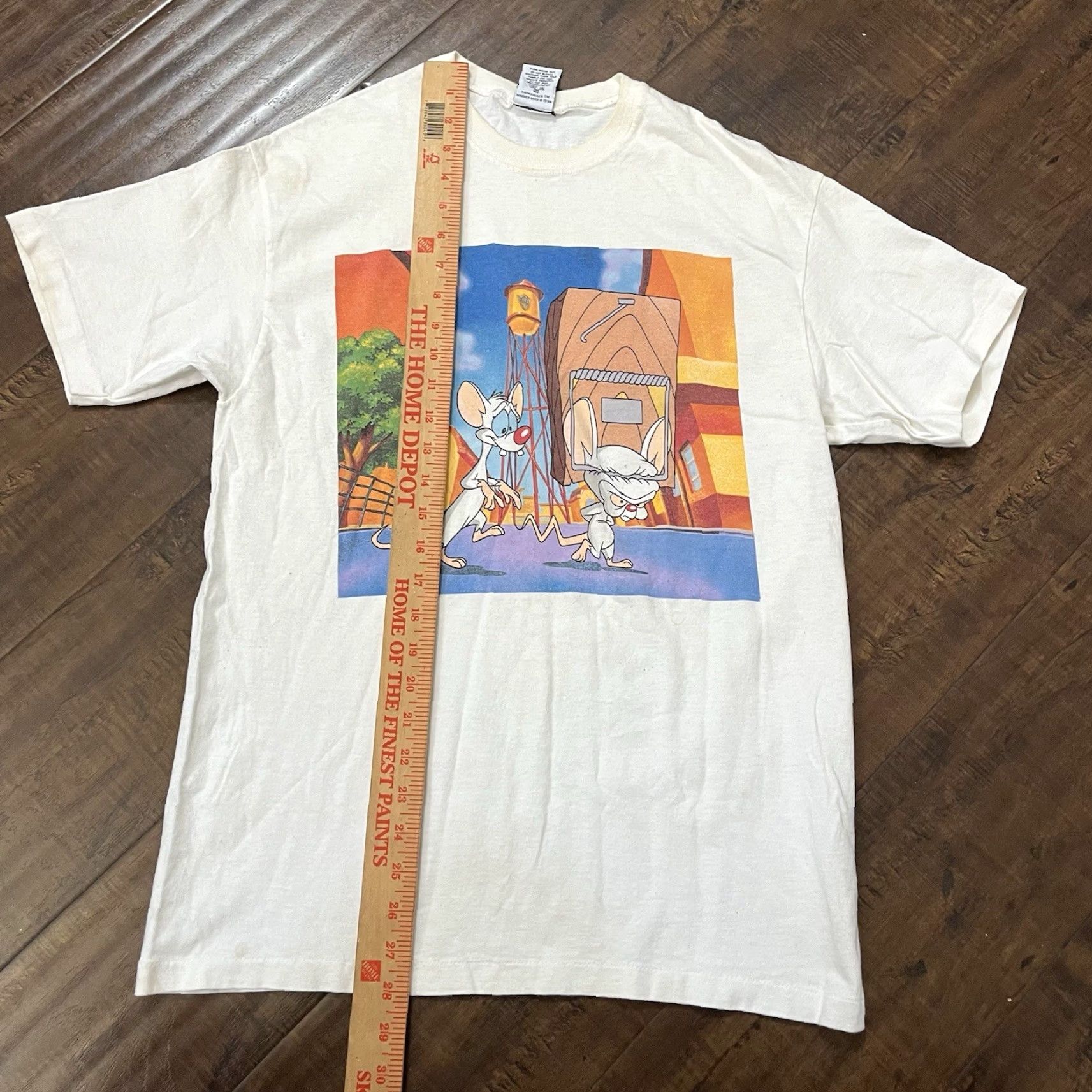 Vintage VINTAGE Warner Bros Pinky And The Brain Cartoon Shirt Medium White 90s Mens Size US M / EU 48-50 / 2 - 4 Thumbnail