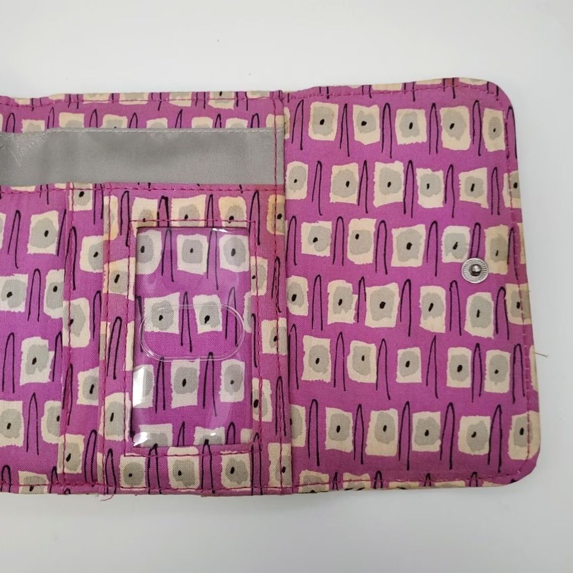 Vera Bradley Vera Bradley Trifold Wallet Watercolor Floral Cotton Quilted 3 Compartment Plus ID Slot Coin Purse Zip Wallet Womens Size ONE SIZE - 3 Thumbnail