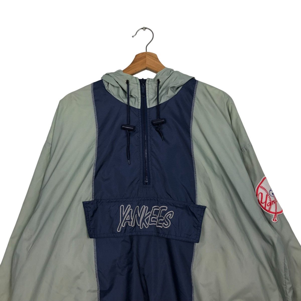 New York Yankees 🔥VINTAGE LIGHT JACKET ANORAK PULL OVER STARTER NY YANKEES Size US L / EU 52-54 / 3 - 16 Thumbnail