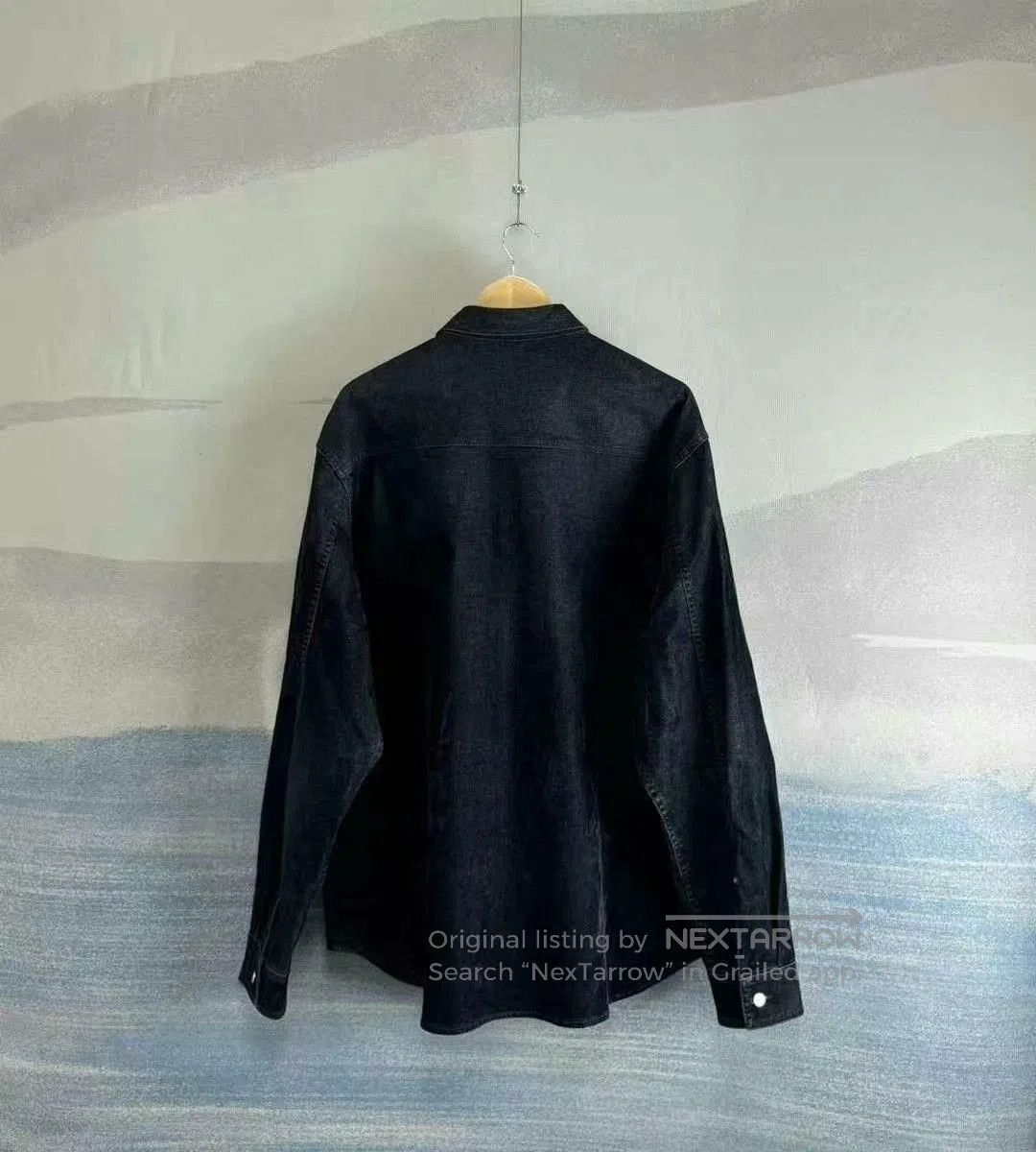 Dior Dark Blue Suede Work Shirt Size 43.
