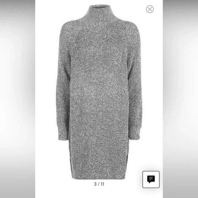 Topshop Topshop | Women’s Grunge Funnel Neck Sweater Dress | US 4 Size S / US 4 / IT 40 - 5 Thumbnail