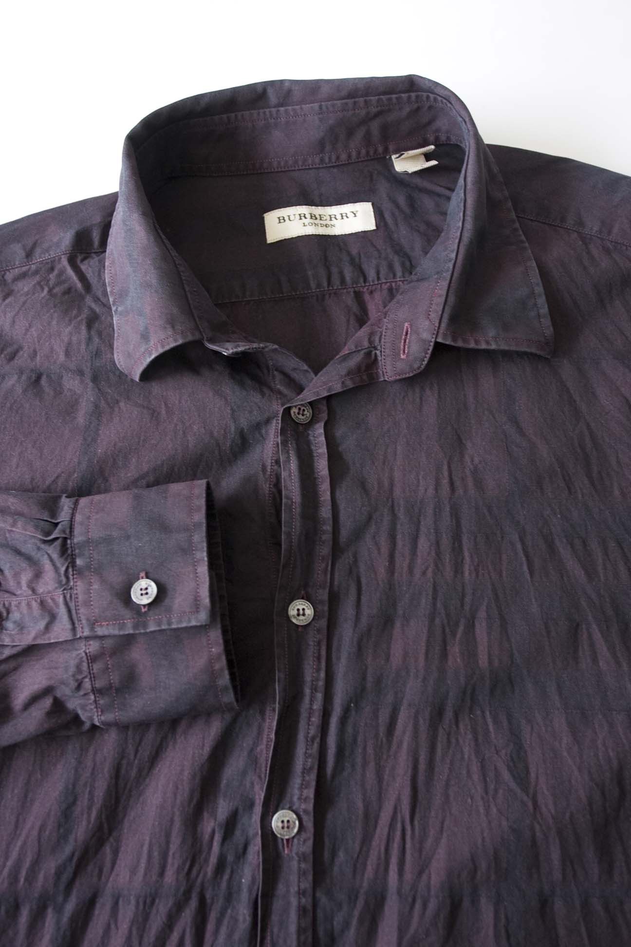 Burberry Burberry Shirt Nova Check Size L Dark Purple Size US L / EU 52-54 / 3 - 2 Thumbnail