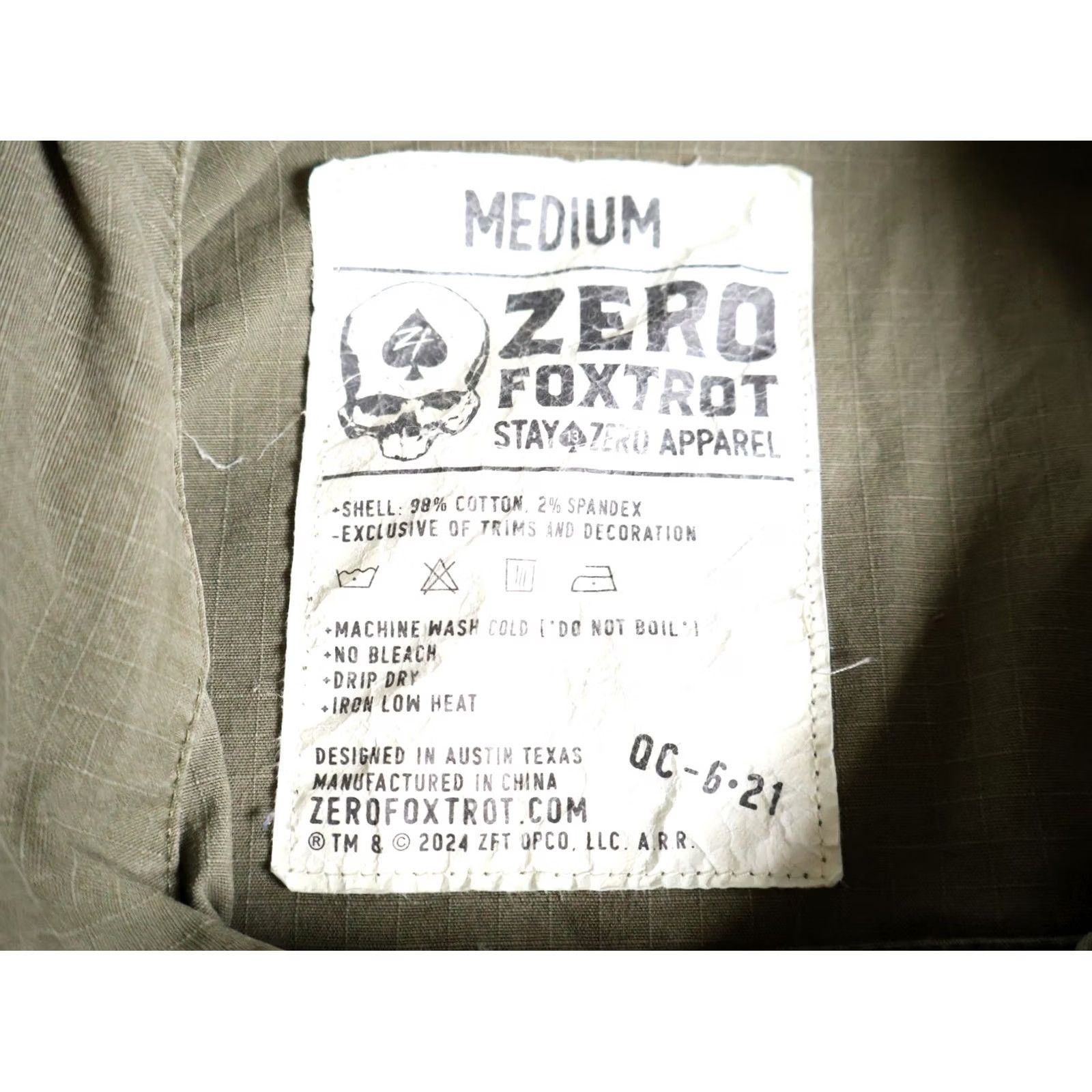 Vintage Zero Foxtrot Chore Jacket Mens Medium Green Ripstop Cotton Snap Button Military Jacket Size US M / EU 48-50 / 2 - 3 Thumbnail