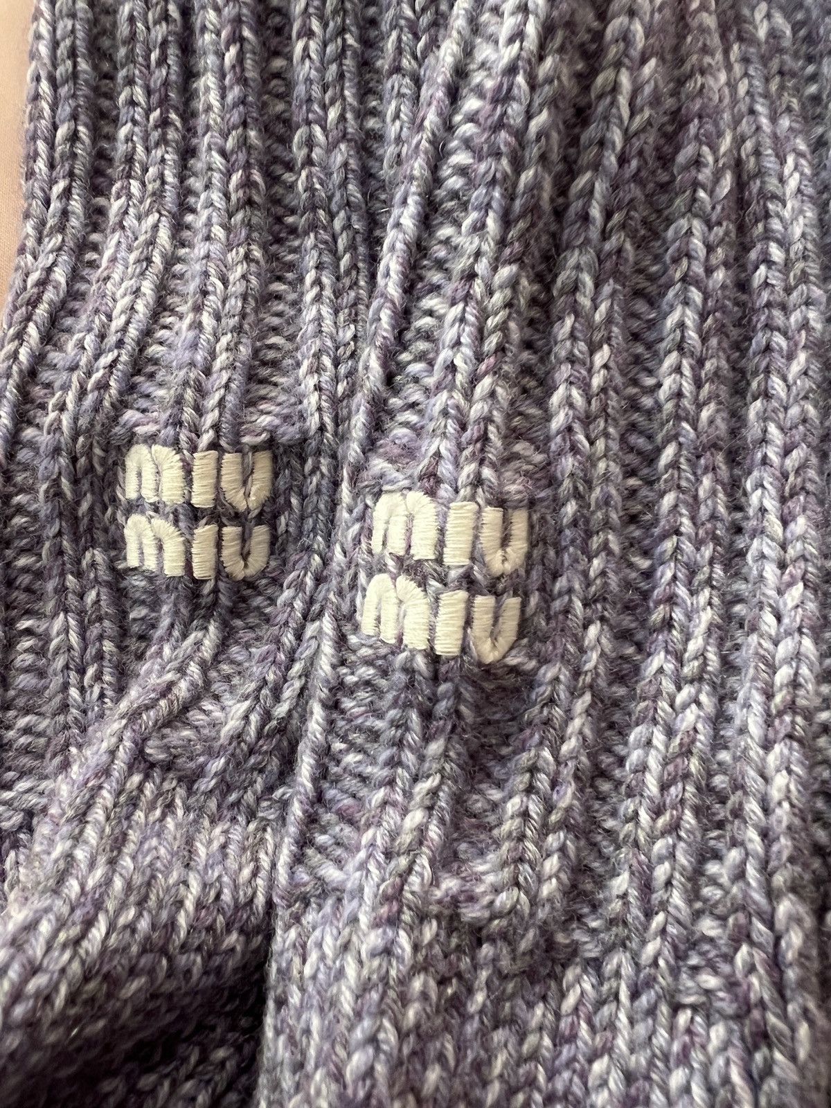 Miu Miu 🔥 Miu Miu cashmere wool logo socks Size ONE SIZE - 5 Thumbnail