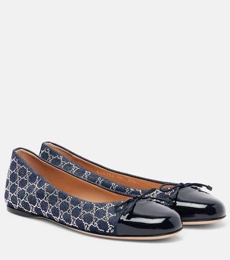Gucci oc11z0126 Women's GG Crystal Ballet Flats in Multicolor Size US 5 / IT 35 - 2 Thumbnail