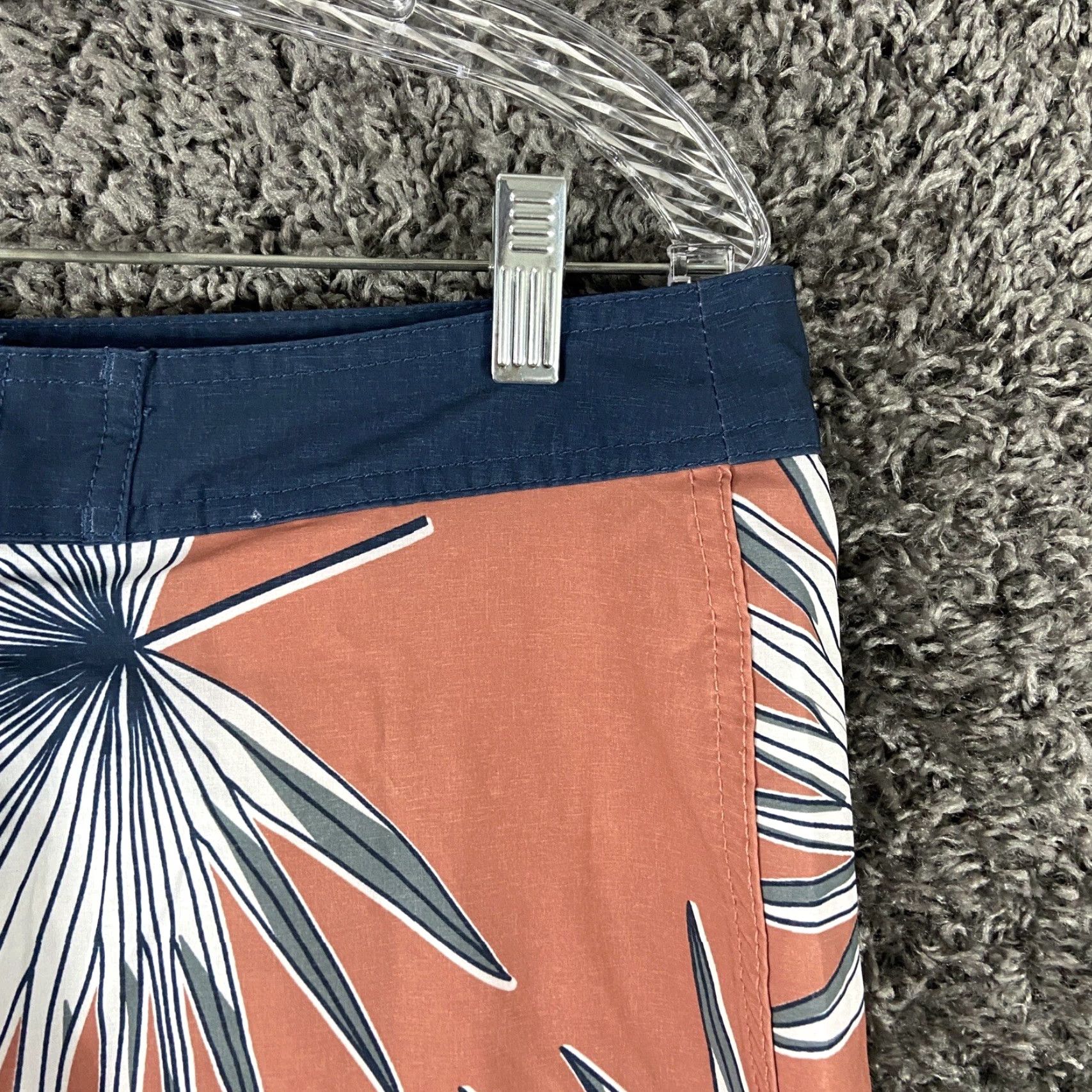 RVCA RVCA Swim Shorts Cargo Men's 33 Blue Orange White Colorful Regular Size 33 Mens Size US 33 - 4 Thumbnail
