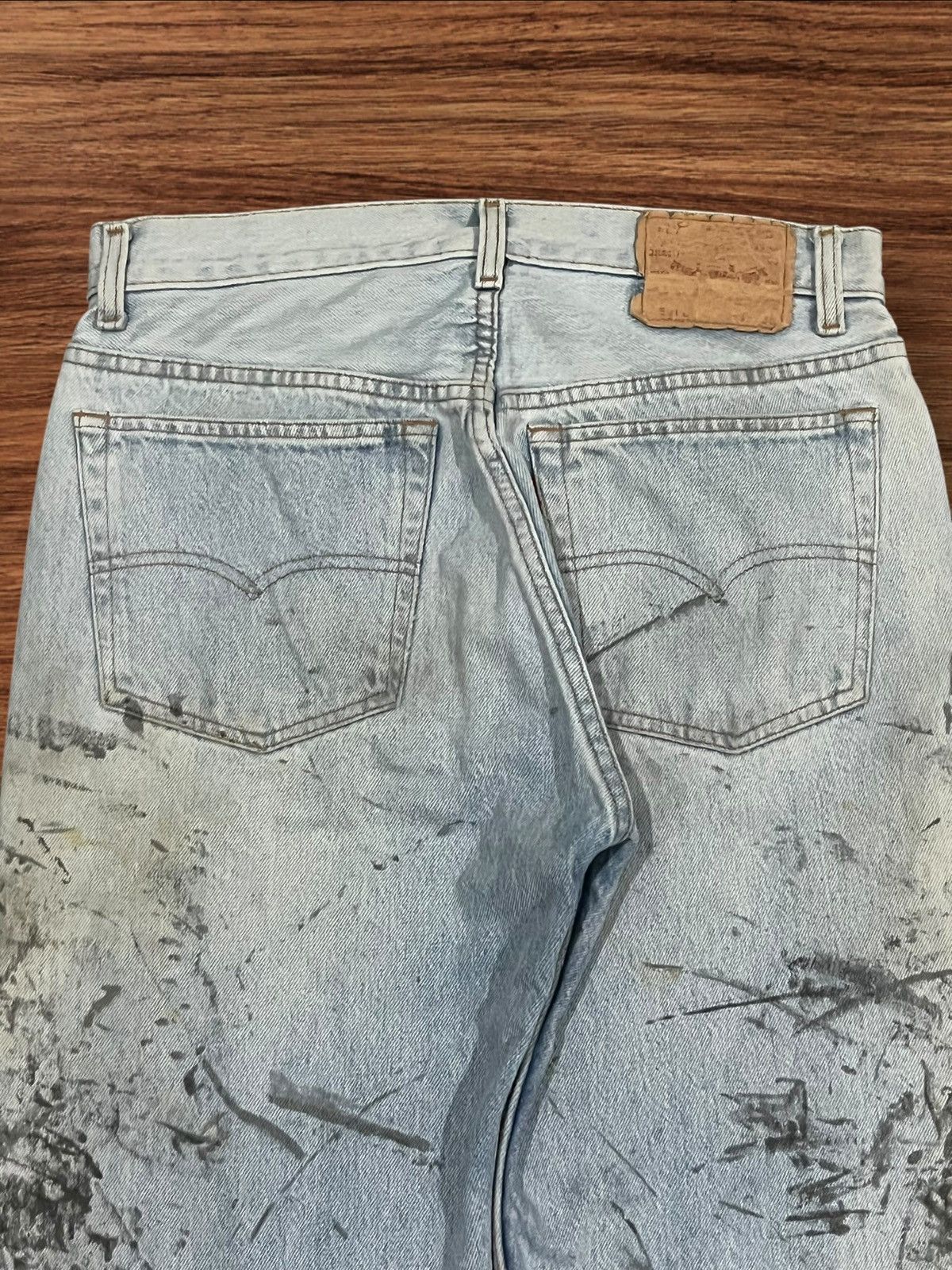Levi's × Levi's Vintage Clothing Vintage 90s Levi’s 501 Paint Splat Washed Button Fly Jeans Size US 31 - 11 Thumbnail