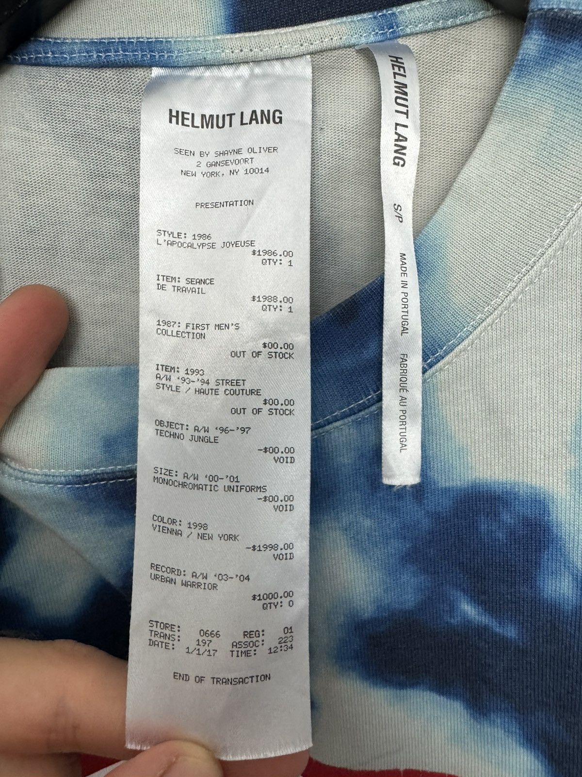 Helmut Lang Helmut Lang Spring Summer 2018 Tour Tee Shirt Shayne Oliver Size US S / EU 44-46 / 1 - 4 Thumbnail