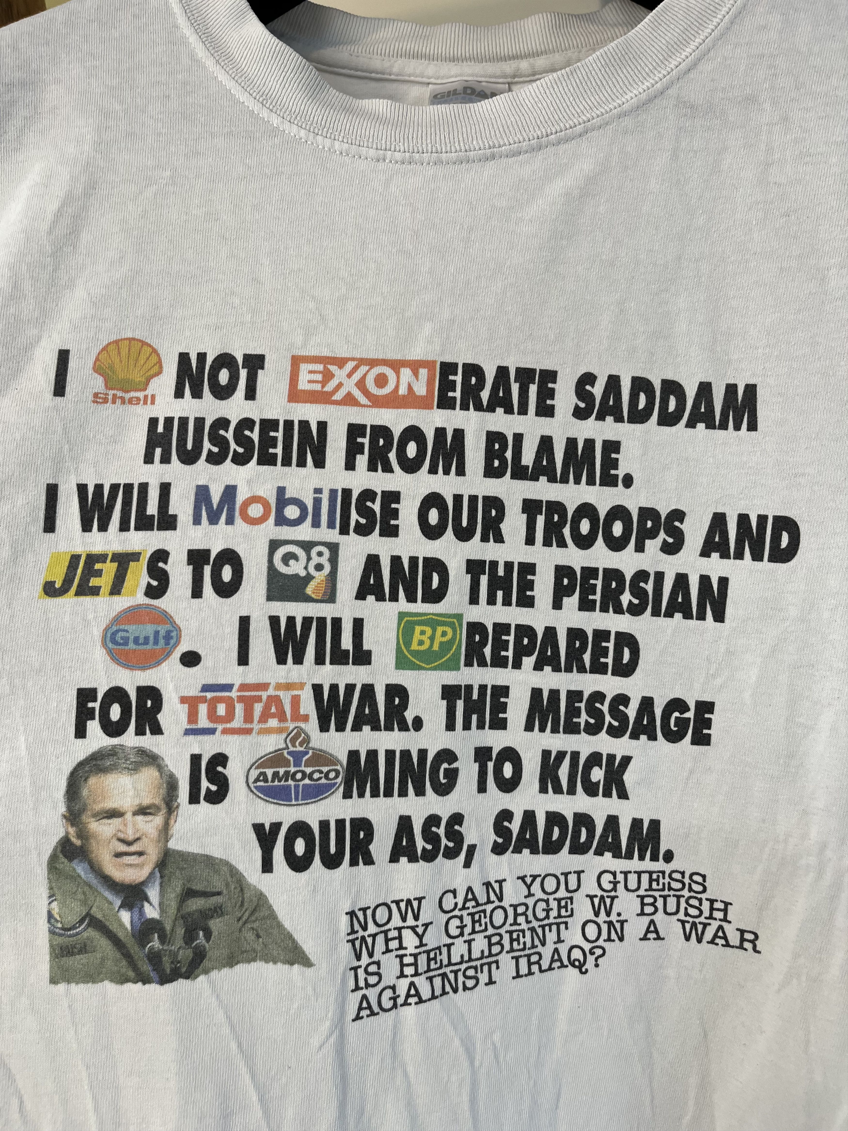 Gildan × Vintage Vintage George Bush Iraq War Humor Gildan Ultra Cotton Size US L / EU 52-54 / 3 - 2 Thumbnail
