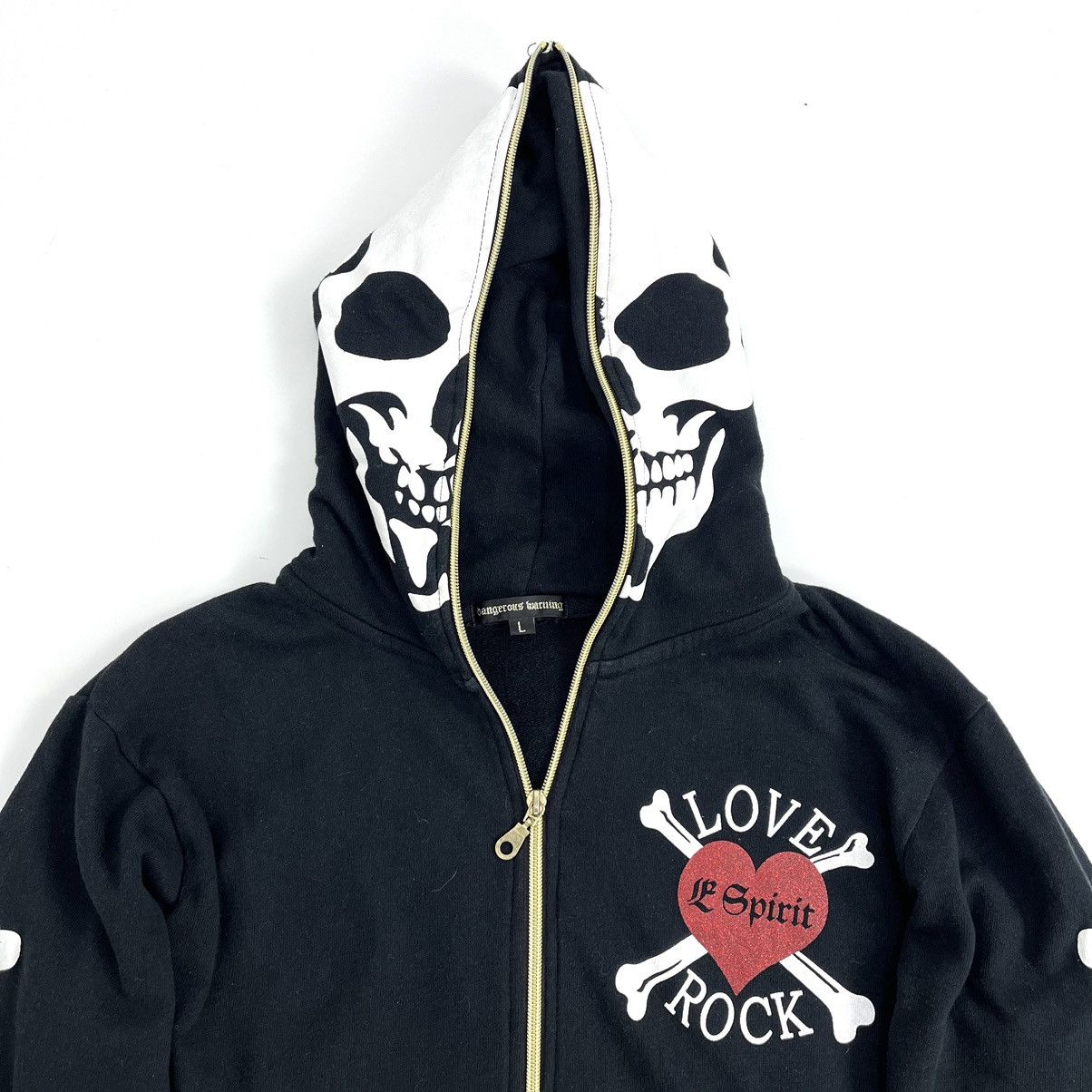 If Six Was Nine 2000s Skeleton Dangerous Warning “Love Rock” Full Zip Hoodie Size US M / EU 48-50 / 2 - 6 Thumbnail