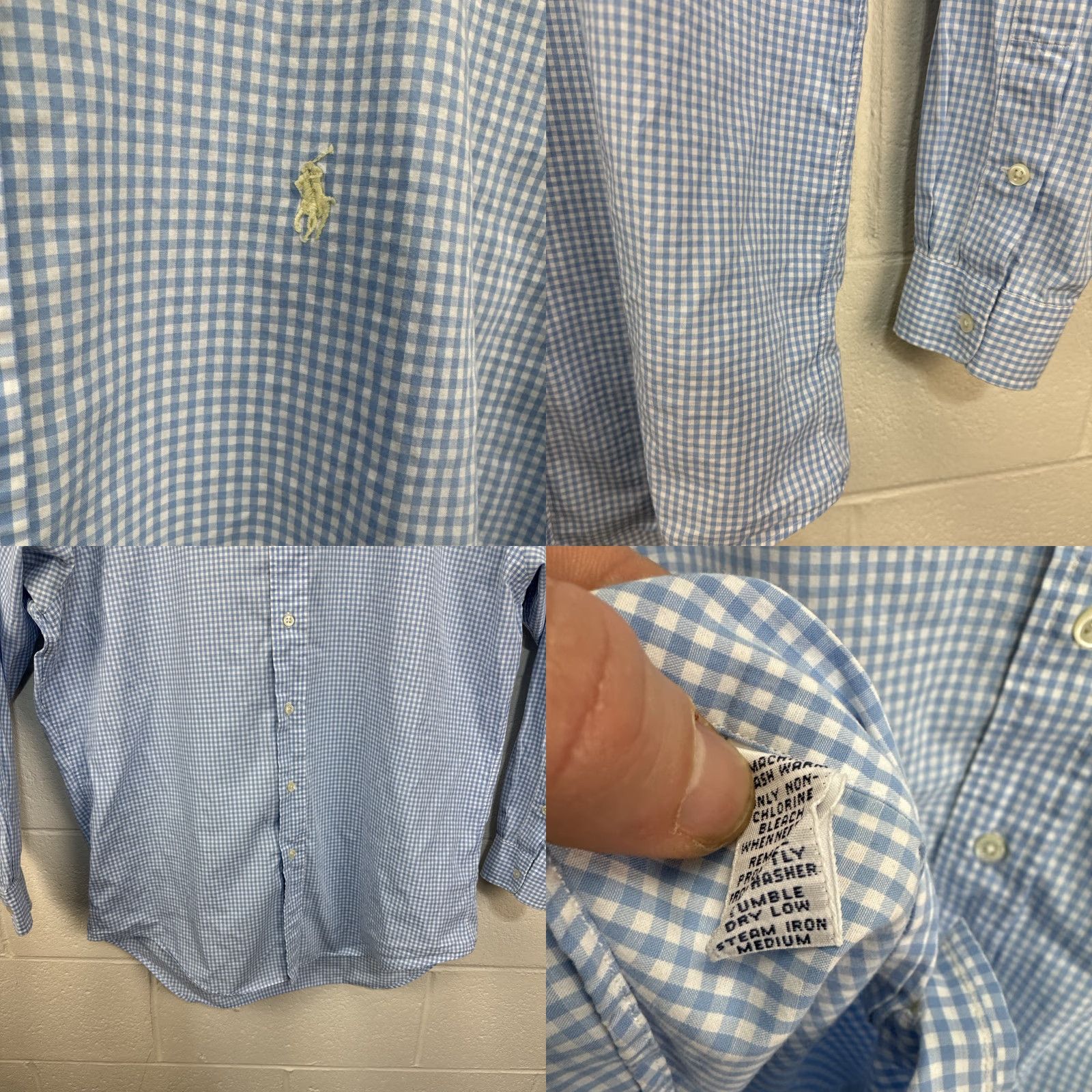 Polo Ralph Lauren Polo Ralph Lauren Shirt Mens Medium Blue Gingham Check Oxford Pony Long Sleeve Size US M / EU 48-50 / 2 - 8 Thumbnail