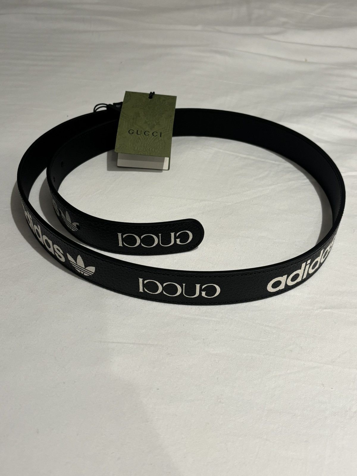 Adidas × Gucci DOL STG SICCUQ Leather Belt Trefoil 95 Size 30 - 2 Thumbnail