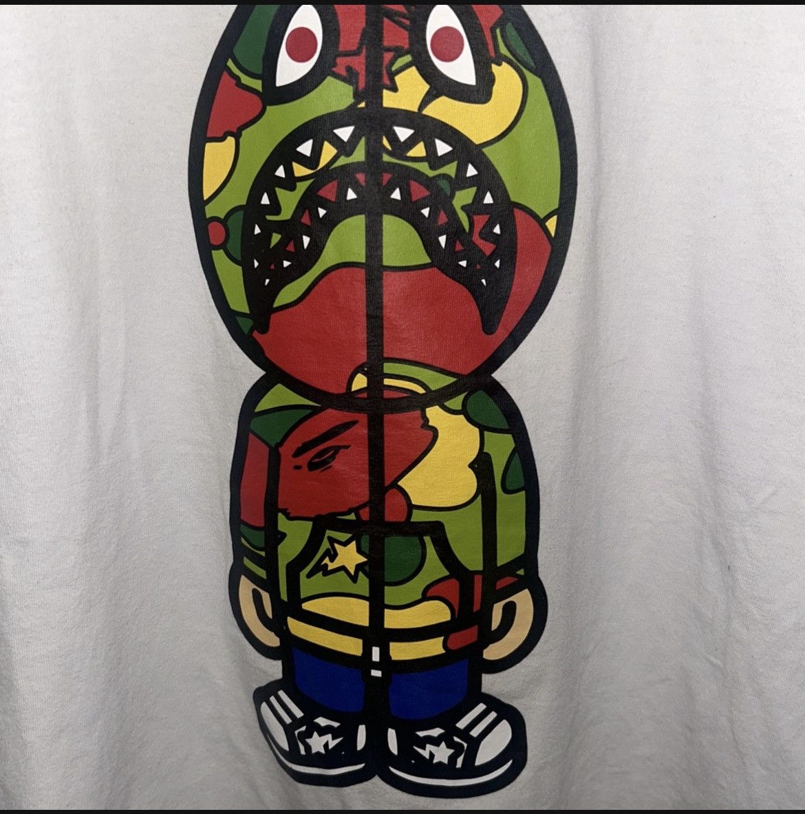 Bape BAPE TEE WHITE SHARK HEAD OLD DROP Size US XL / EU 56 / 4 - 4 Thumbnail