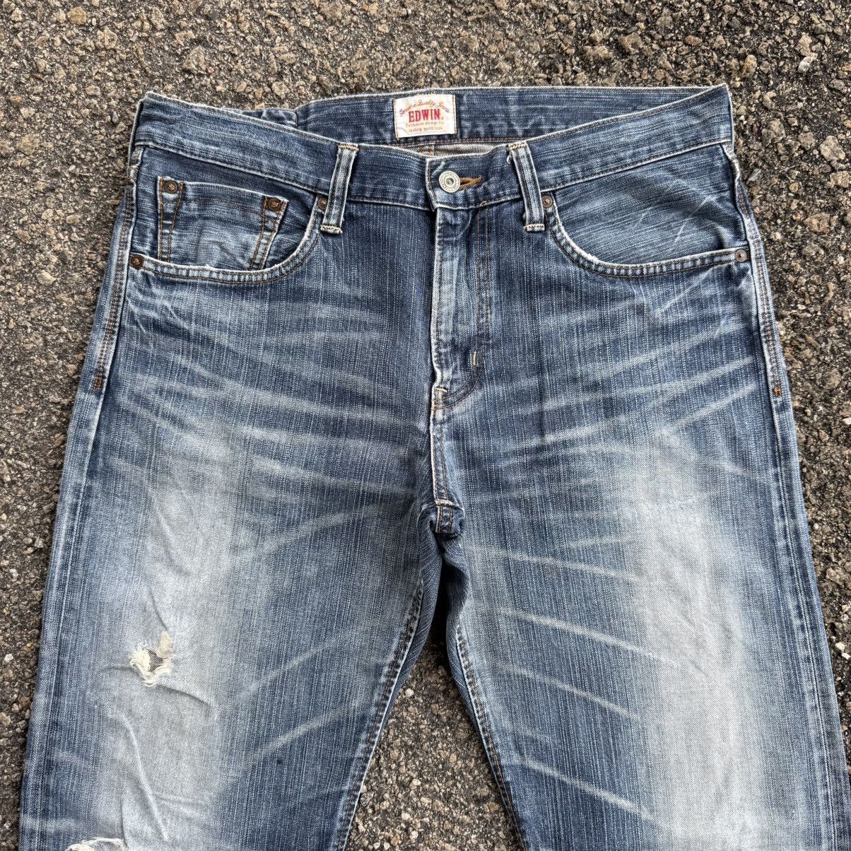 Edwin VINTAGE EDWIN FADED RIPPEP JEAN DENIM PANTS Size US 36 / EU 52 - 3 Thumbnail