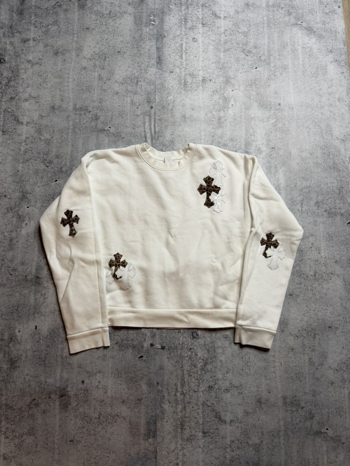 Chrome Hearts Chrome Heart White Flooded Patch Crewneck Size US S / EU 44-46 / 1 - 1 Thumbnail